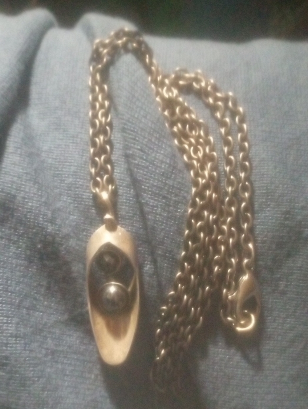 Silver-Tone Pendant Necklace with Sculpted Accent - Women's Jewelry